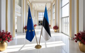 drapeau estonie sur pied
