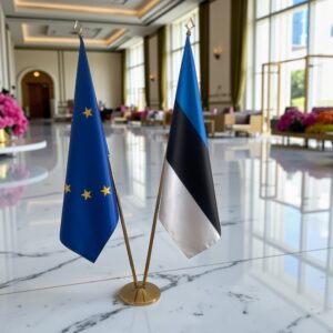 drapeau estonie sur pied