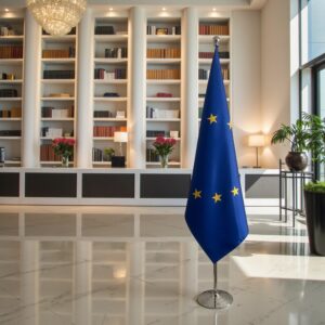 drapeau UE sur pied