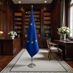 drapeau UE sur pied