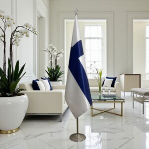 drapeau Finlande sur socle
