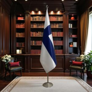 drapeau Finlande sur socle