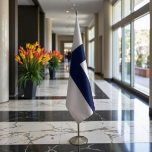 drapeau Finlande sur hampe