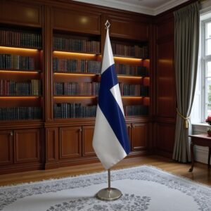 drapeau Finlande sur hampe
