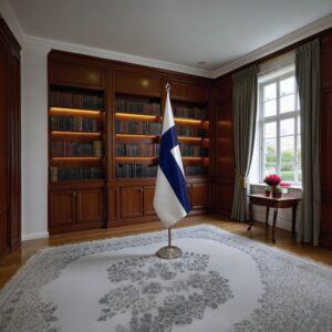 drapeau Finlande avec pied