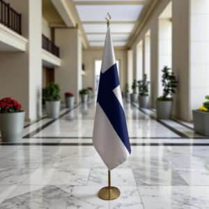 drapeau Finlande avec pied