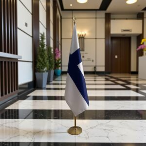 drapeau Finlande avec pied