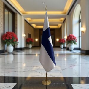 drapeau Finlande avec pied