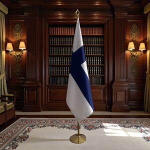 drapeau Finlande avec pied