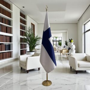 drapeau Finlande avec pied