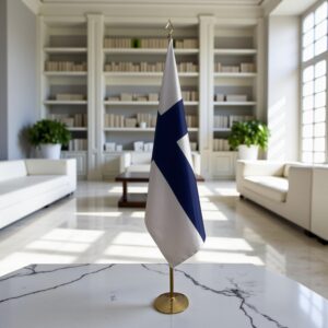 drapeau Finlande avec pied