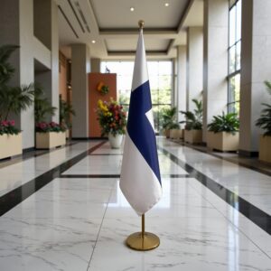 drapeau Finlande avec pied