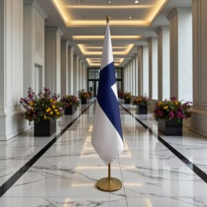 drapeau Finlande avec pied