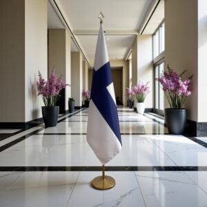 drapeau Finlande avec pied
