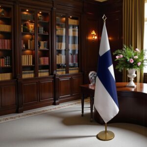 drapeau Finlande avec pied