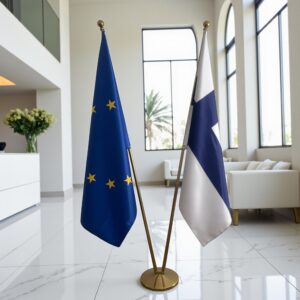 drapeau Finlande avec pied