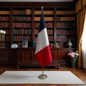 drapeau france avec mât