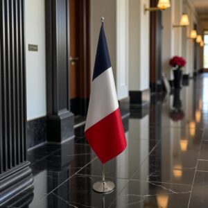 drapeau france avec mât