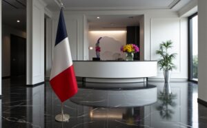 drapeau france avec mât