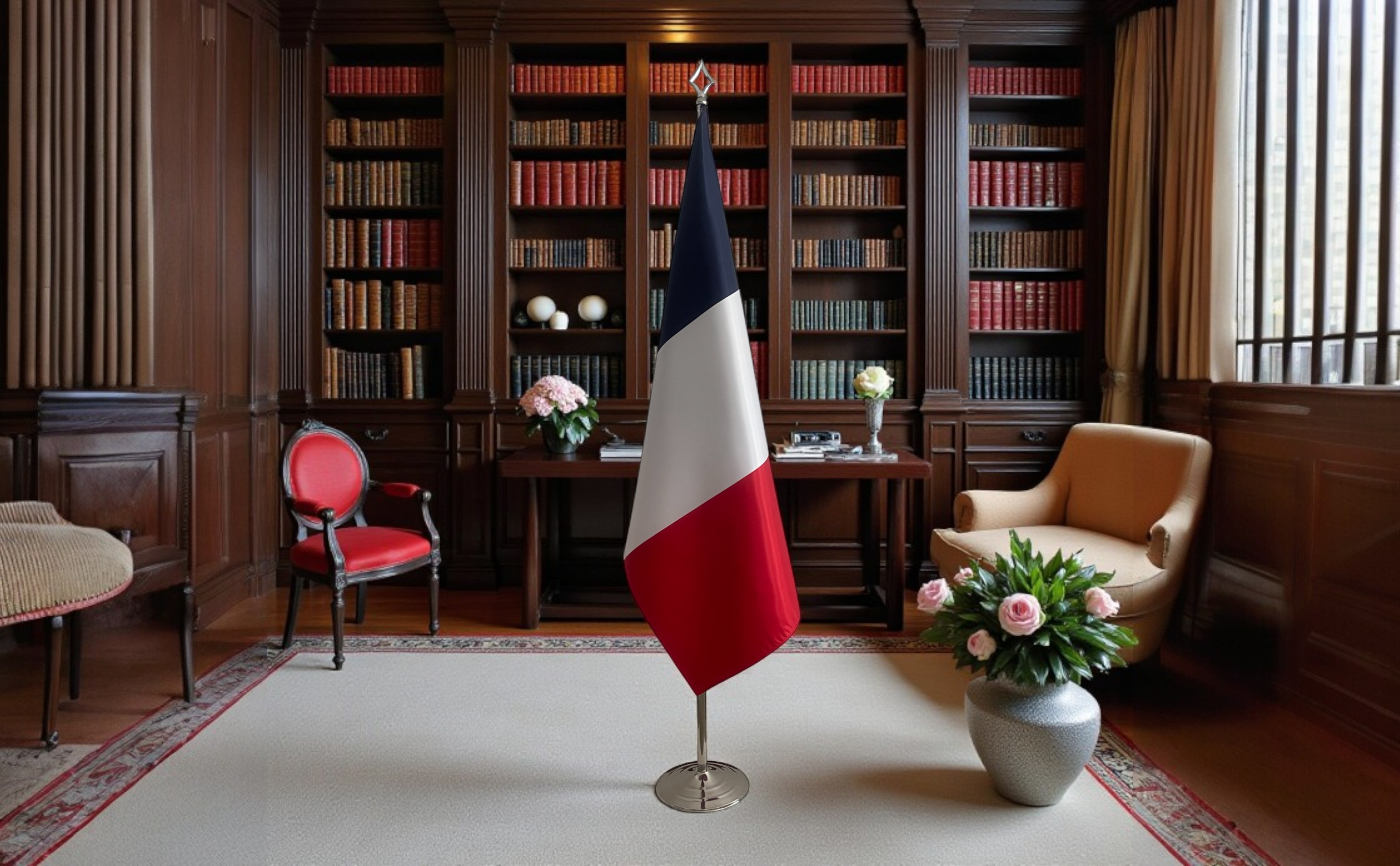 drapeau france sur hampe