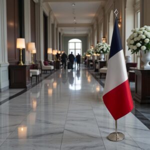 drapeau france sur mât