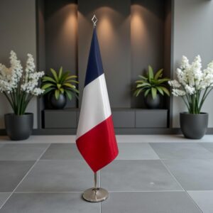 drapeau france avec pied