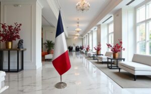 drapeau france sur socle