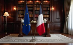 drapeau france avec pied