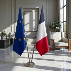 drapeau france avec pied