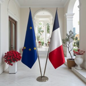 drapeau france avec pied