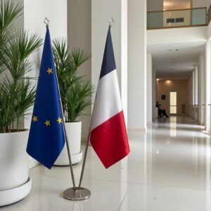 drapeau france avec pied