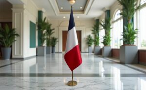 drapeau france sur pied