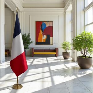 drapeau france avec hampe