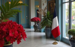 drapeau france sur pied