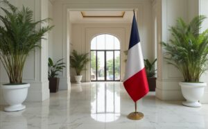 drapeau france avec hampe