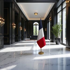 drapeau france avec hampe