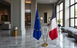 drapeau france sur pied