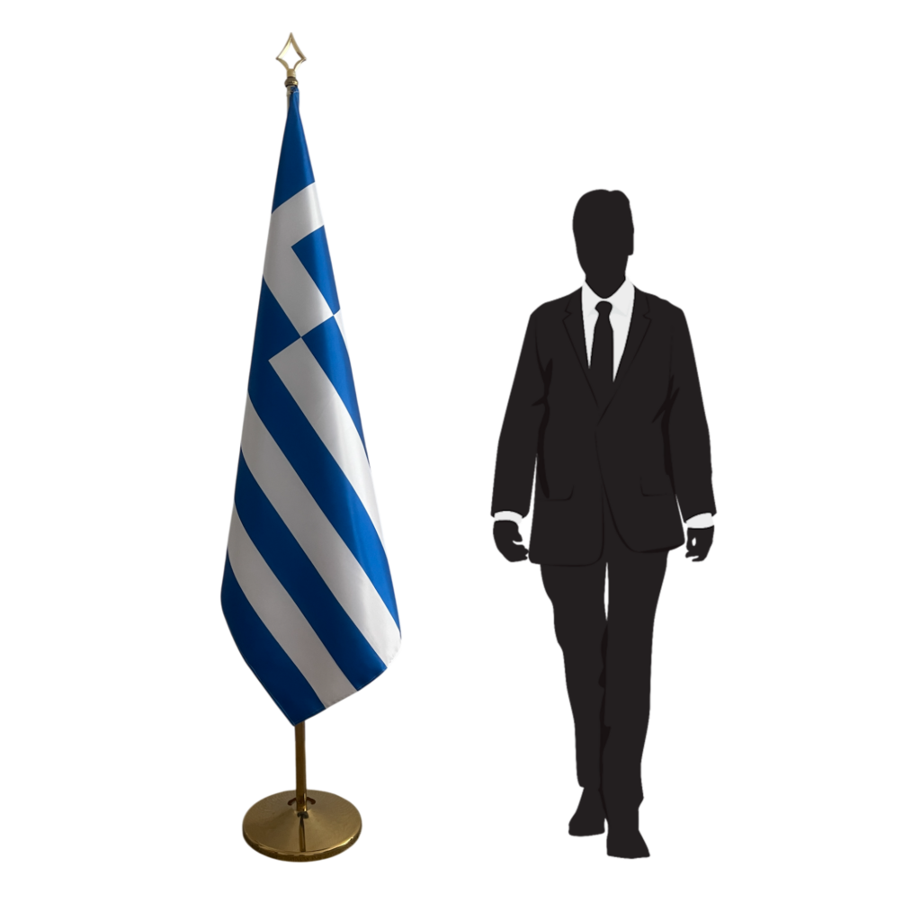drapeau grece sur pied