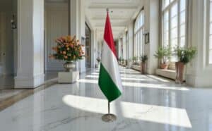 drapeau Hongrie sur pied