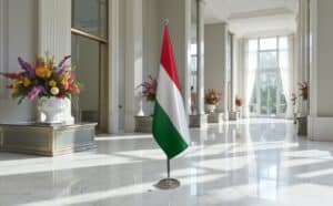 drapeau Hongrie sur pied