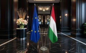 drapeau Hongrie et UE