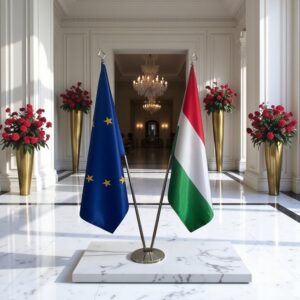 drapeau Hongrie et UE