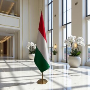 drapeau Hongrie avec pied