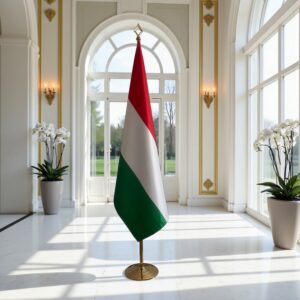 drapeau Hongrie avec pied