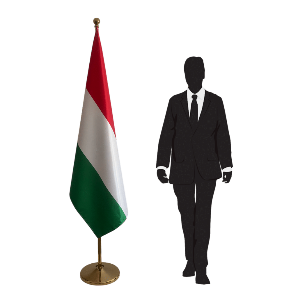 drapeau hongrie sur hampe