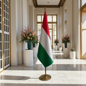 drapeau Hongrie avec pied