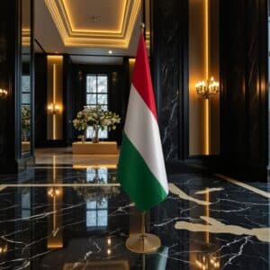 drapeau Hongrie avec pied