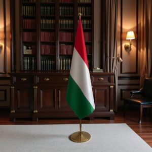 drapeau Hongrie avec pied