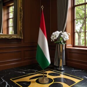drapeau Hongrie avec support