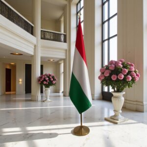 drapeau Hongrie avec support